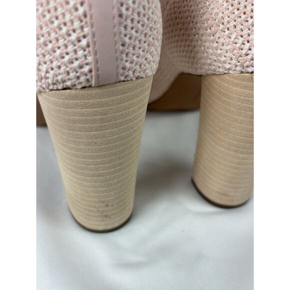 Avec Les Filles Mariah Sock Booties Pink 10 M Peep Toe Knit - Picture 11 of 12